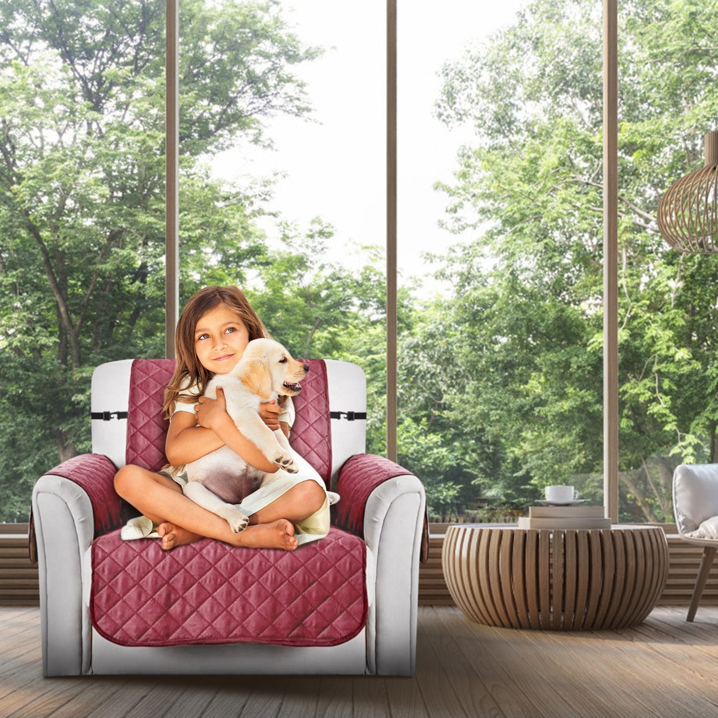 Reversible Sofa Cover with Elastic Straps - Water-Resistant