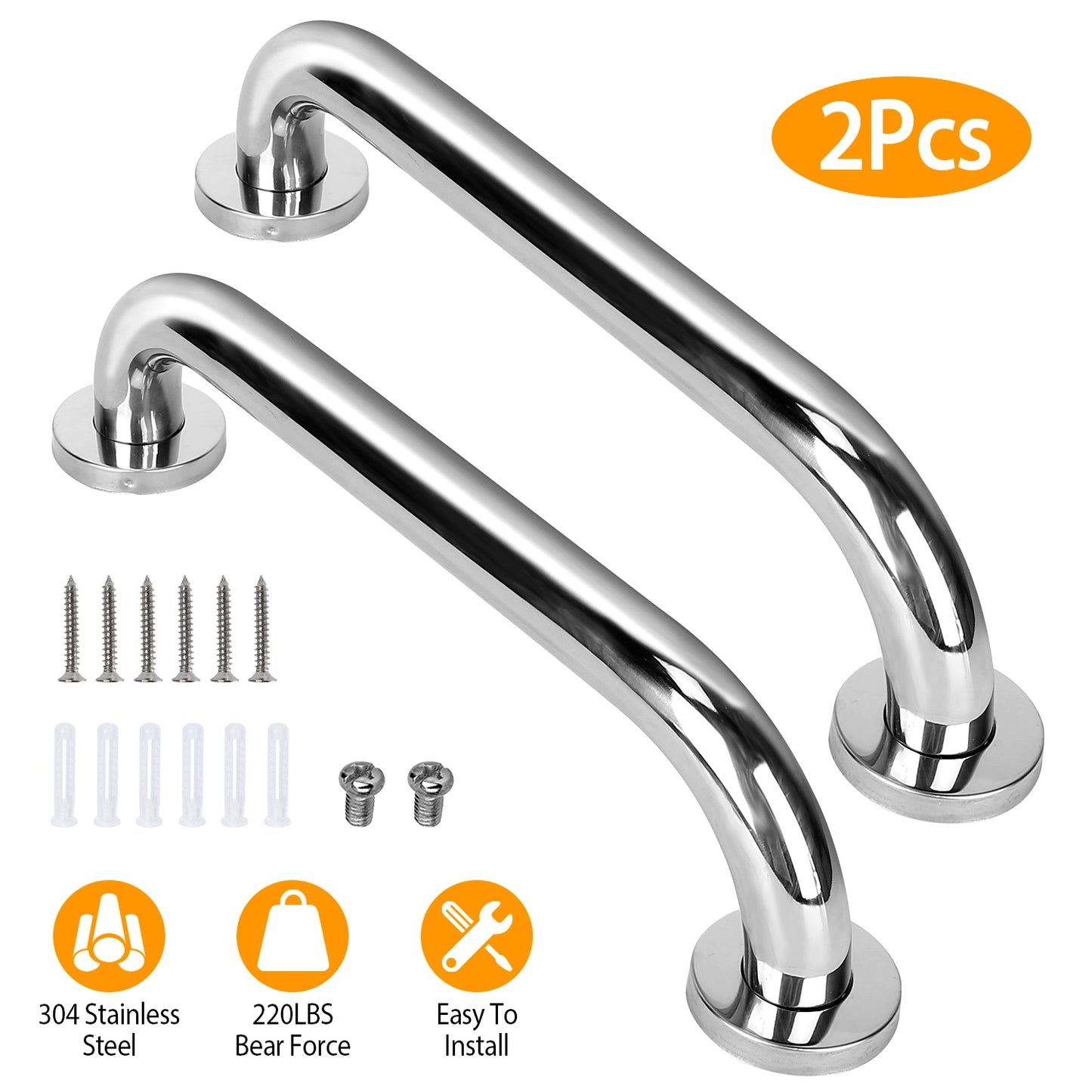 Stainless Steel Grab Bar 11.8in Safety Handle for Bathroom