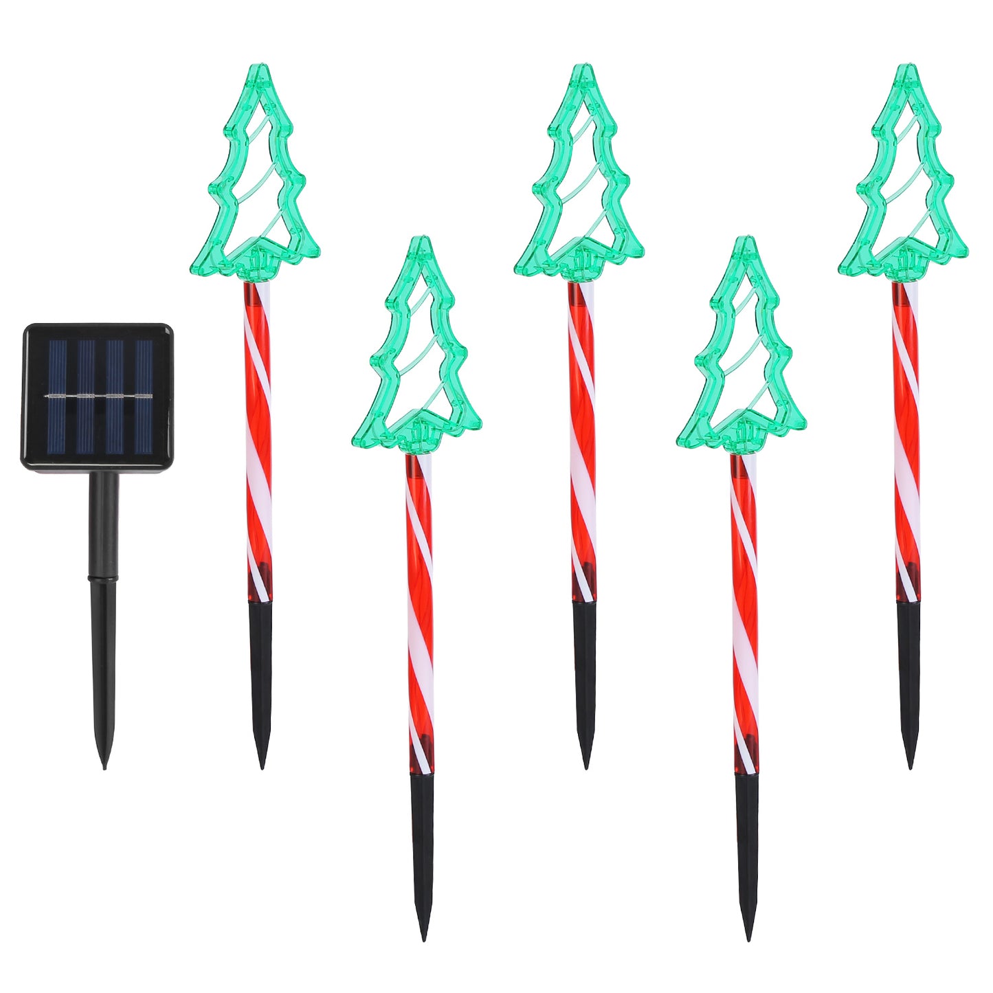 Solar Christmas Pathway Lights 5-Pack with 8 Lighting Modes