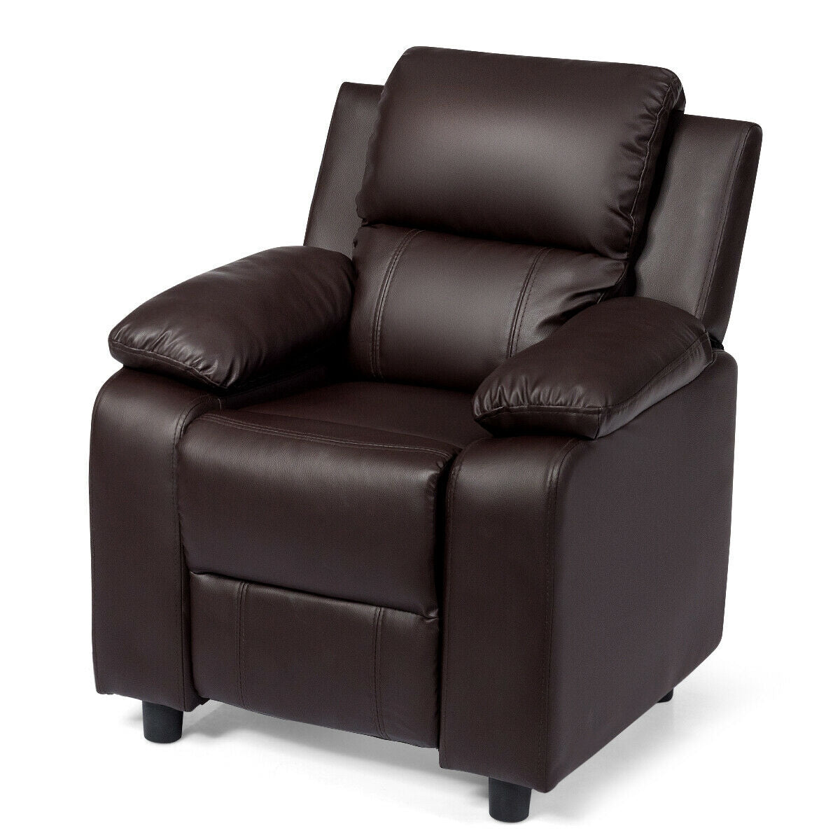 Kids Recliner Armchair with Storage Arms and Headrest