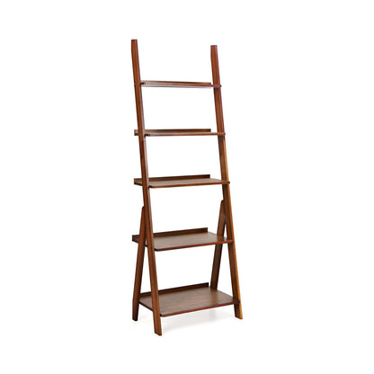 5-Tier Bamboo Ladder Shelf for Home Use