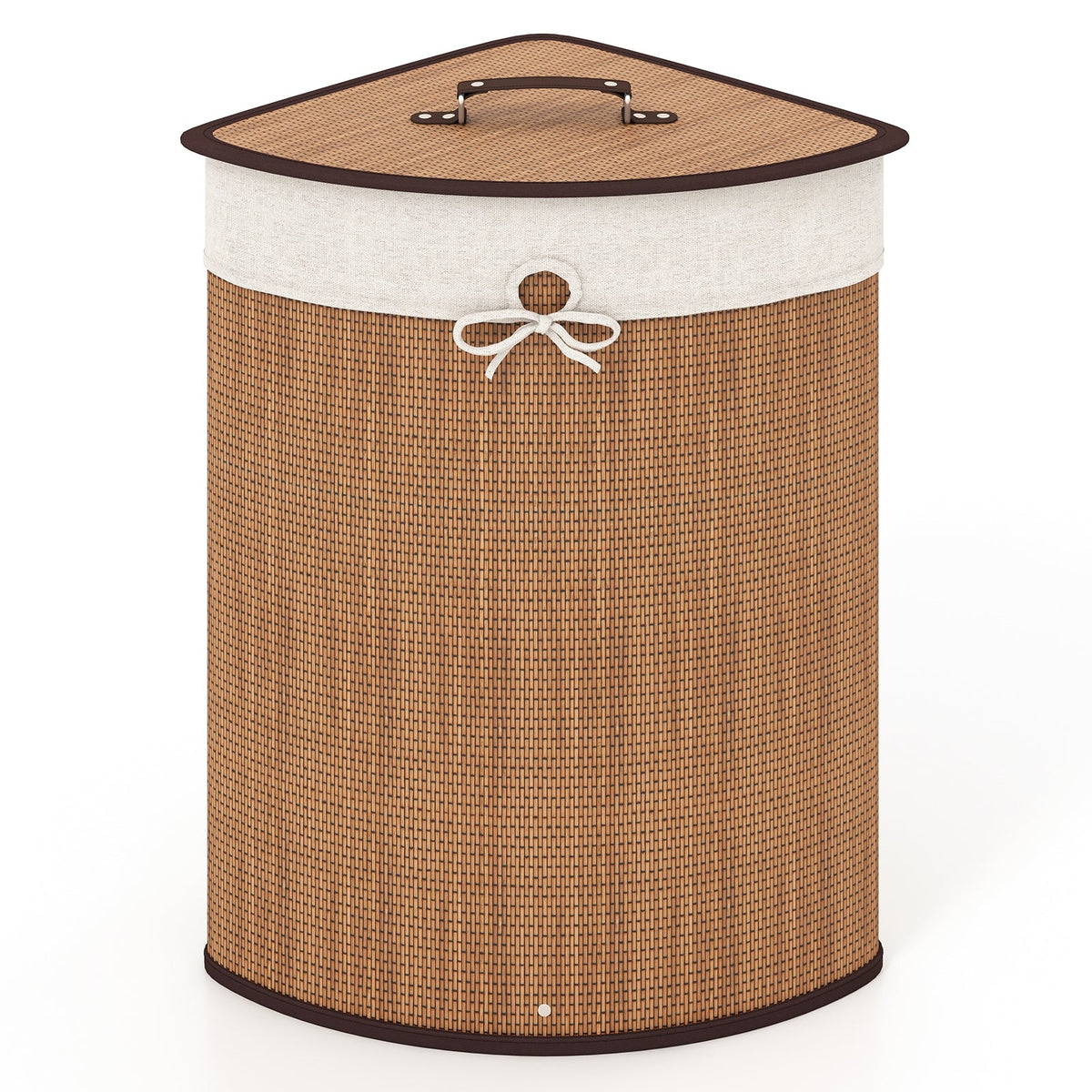 Corner Bamboo Hamper Laundry Basket