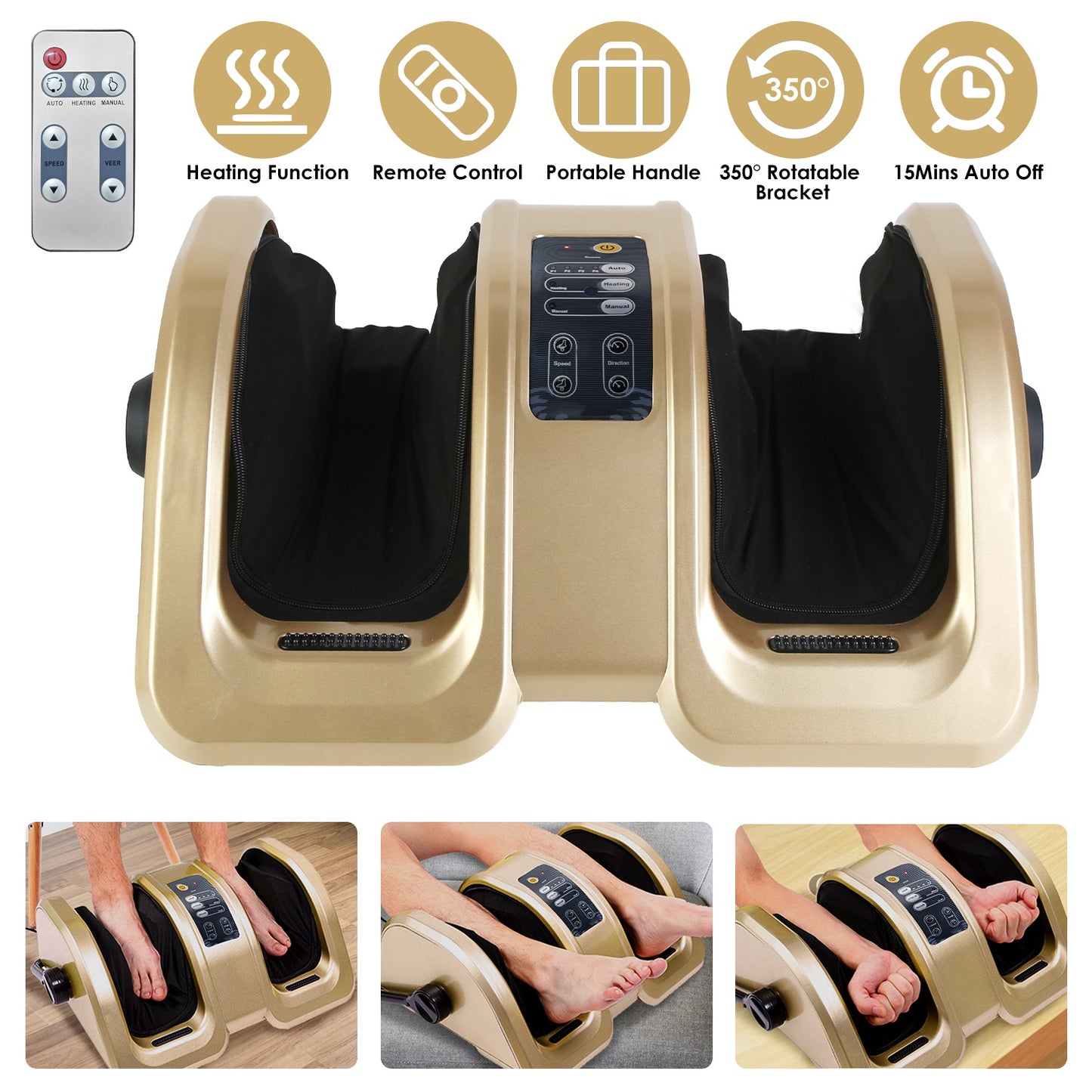 Shiatsu Foot Massager with Heating and Auto Modes