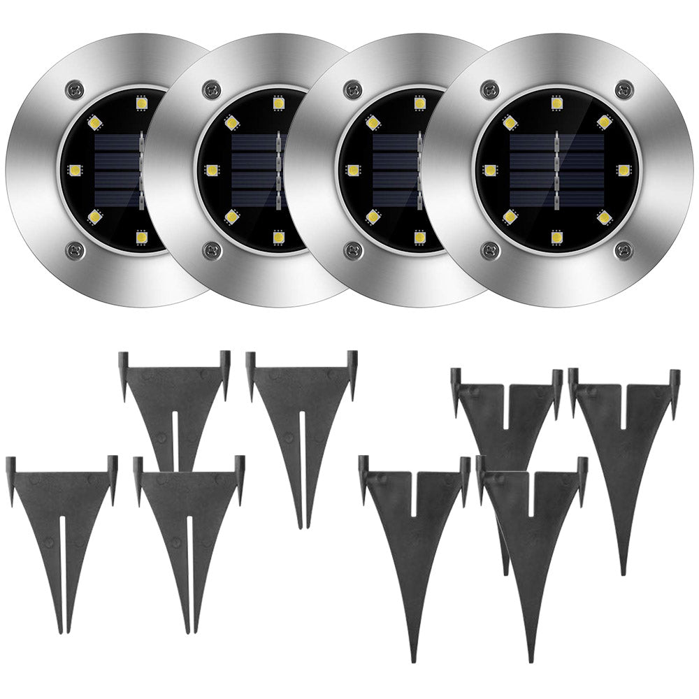 Solar Ground Lights 4-Pack Waterproof LED Pathway Lights