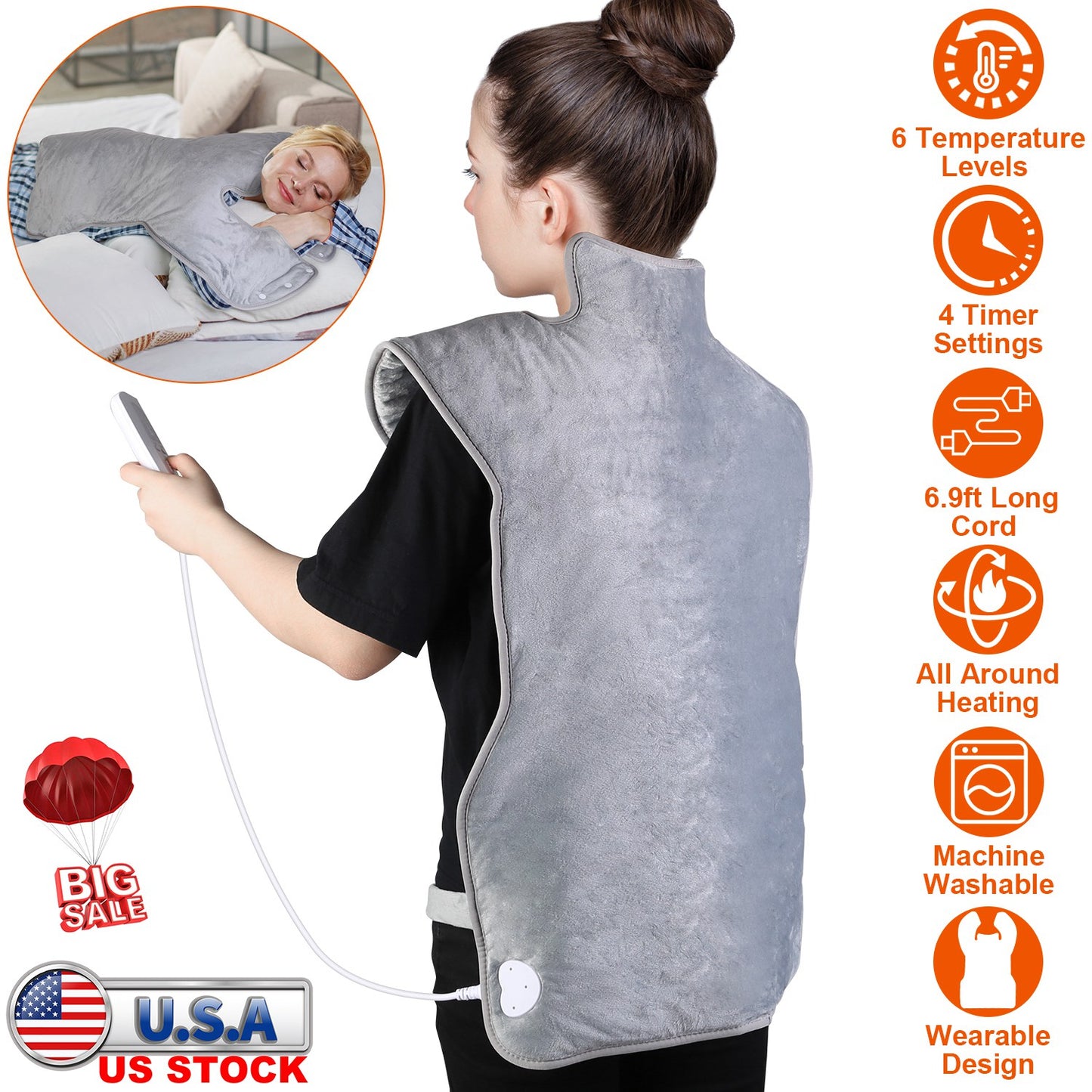 Electric Heating Wrap for Neck, Shoulder & Back Pain Relief