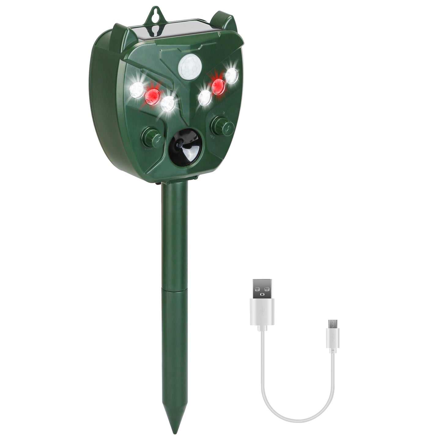 Solar Ultrasonic Animal Repeller with 5 Adjustable Modes