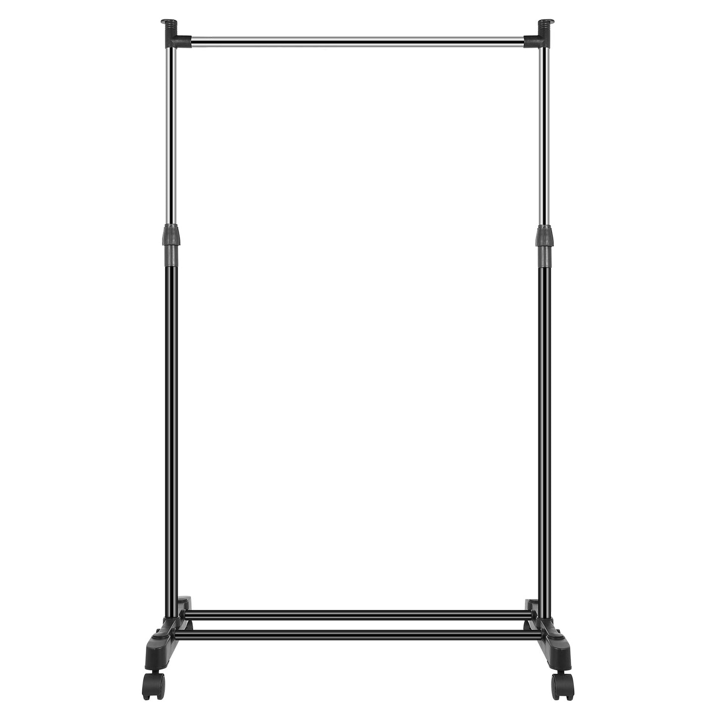 Adjustable Garment Rack with Wheels and Storage Shelf