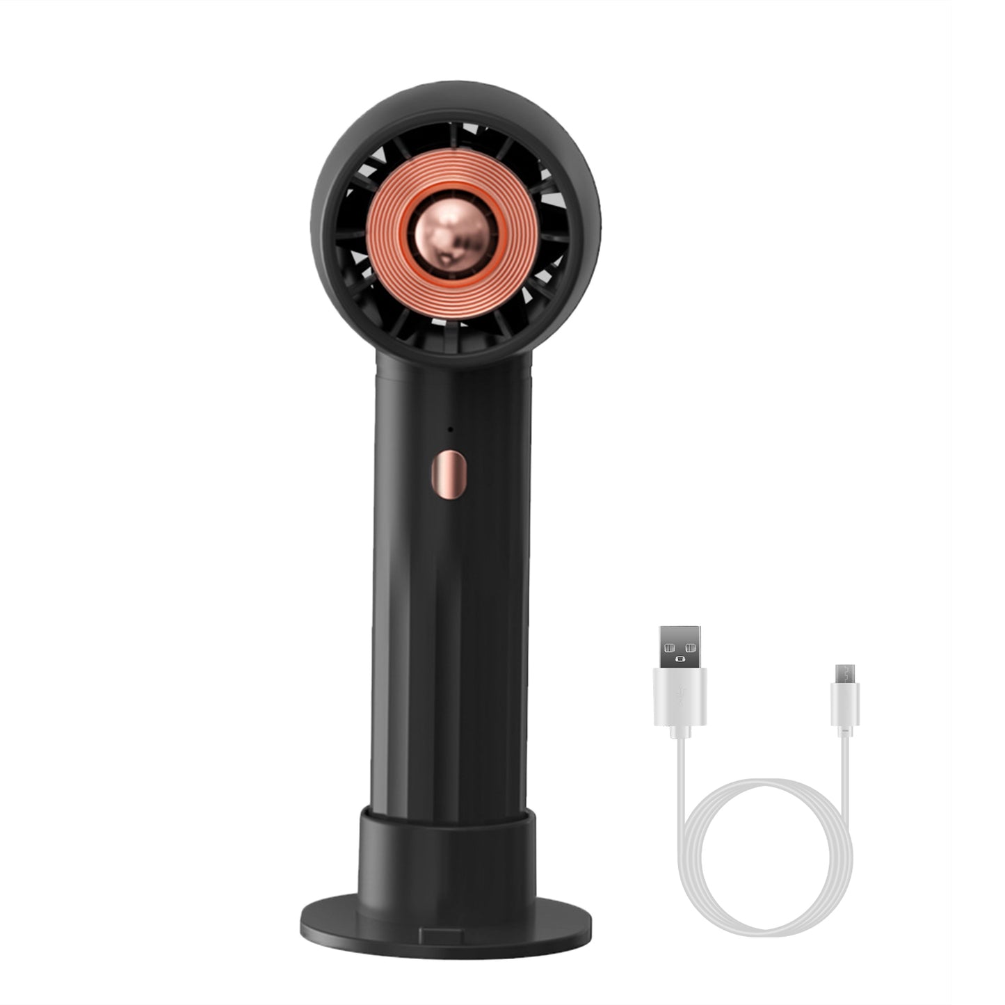Rechargeable Handheld Fan with 3 Speeds & Phone Holder Base