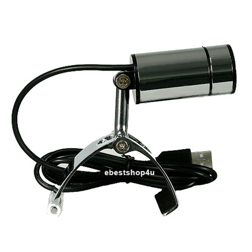 Webcam with Adjustable Clip - Silver Steel Design