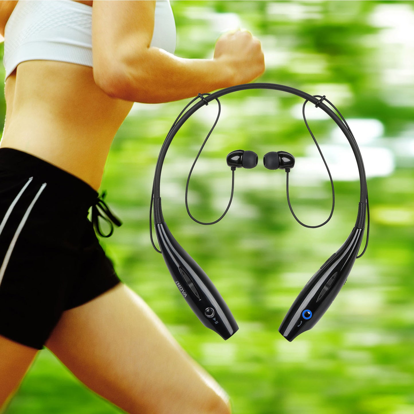 Wireless Sports Neckband Headphones with Magnetic Earbuds