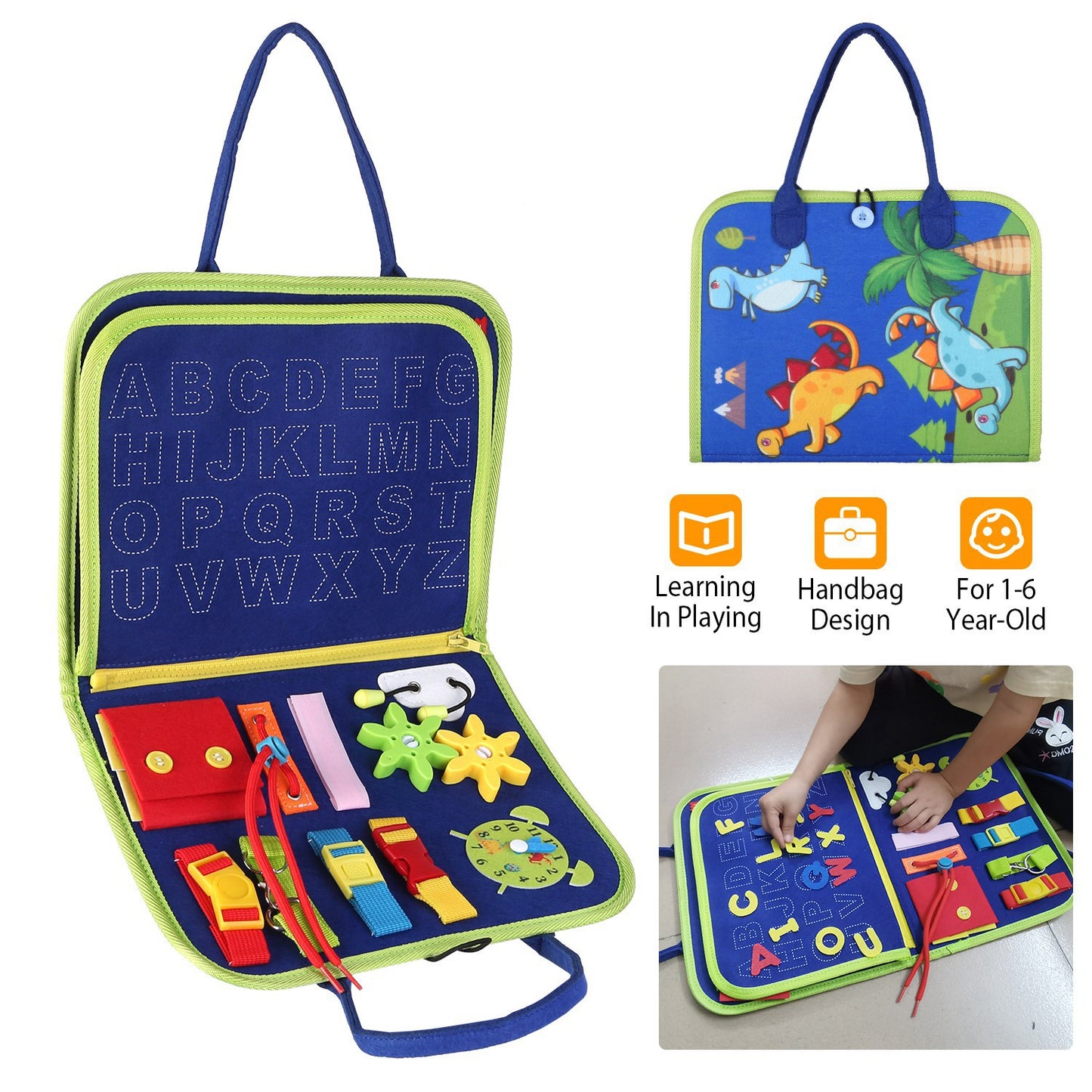 Busy Board Sensory Activity Toy for Toddlers Ages 1-6