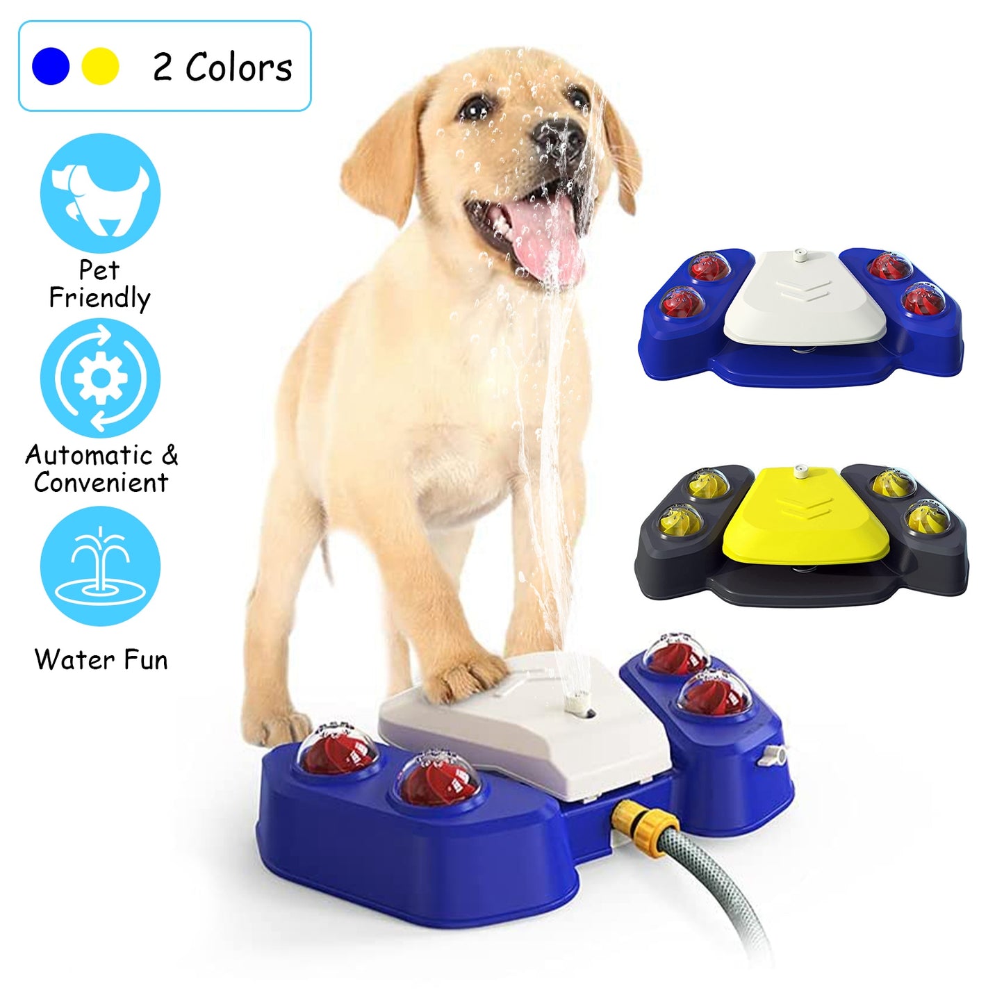 Step-On Dog Water Fountain with Sprinkler & Shower Balls