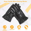 Unisex Leather Winter Warm Gloves