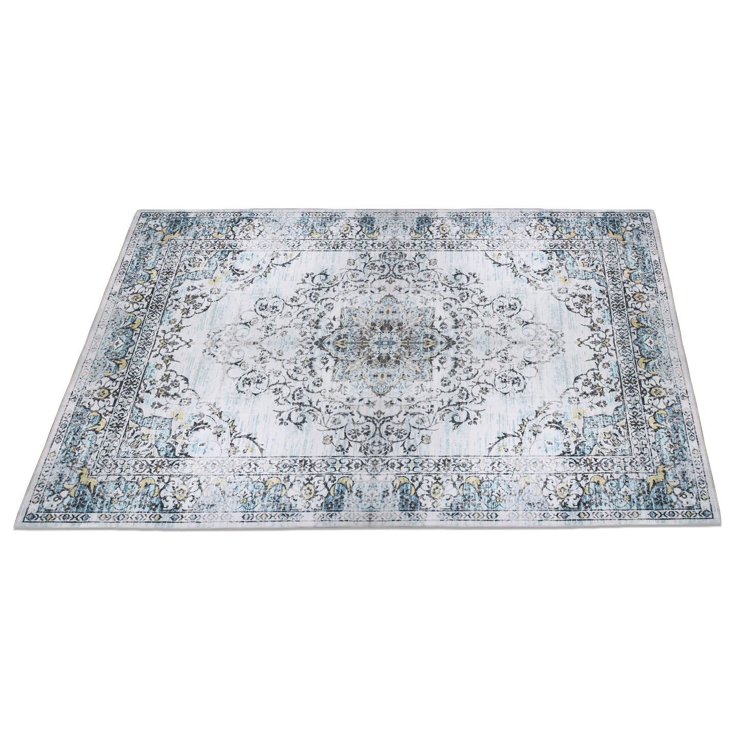 Vintage Area Rug 6x9 FT Non-Slip Washable Soft Faux Cashmere