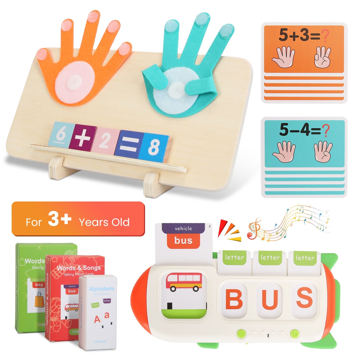 Talking Flash Cards & Math Board Set for Kids Ages 3+