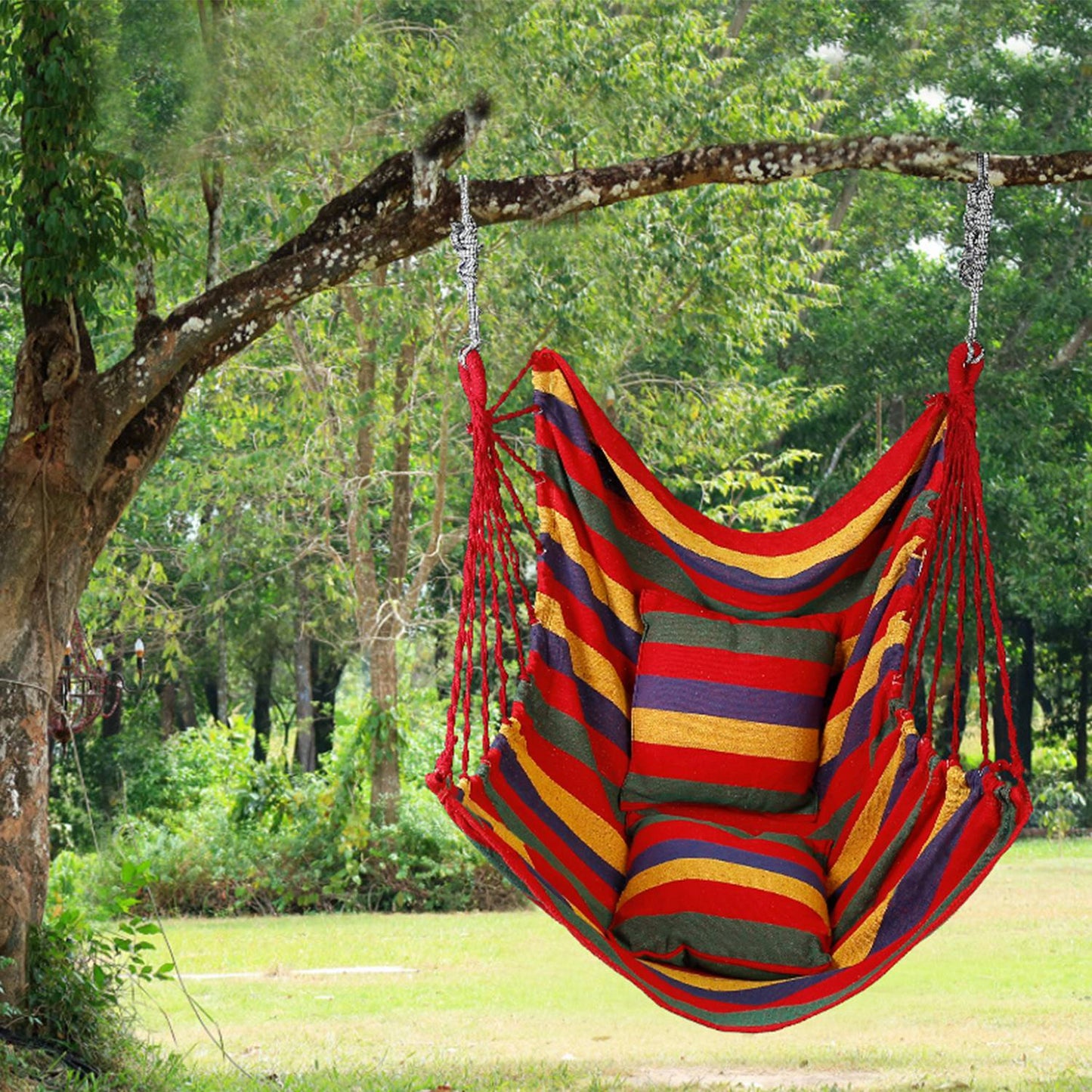 Hammock Hanging Chair with Pillows – 440 LBS Capacity