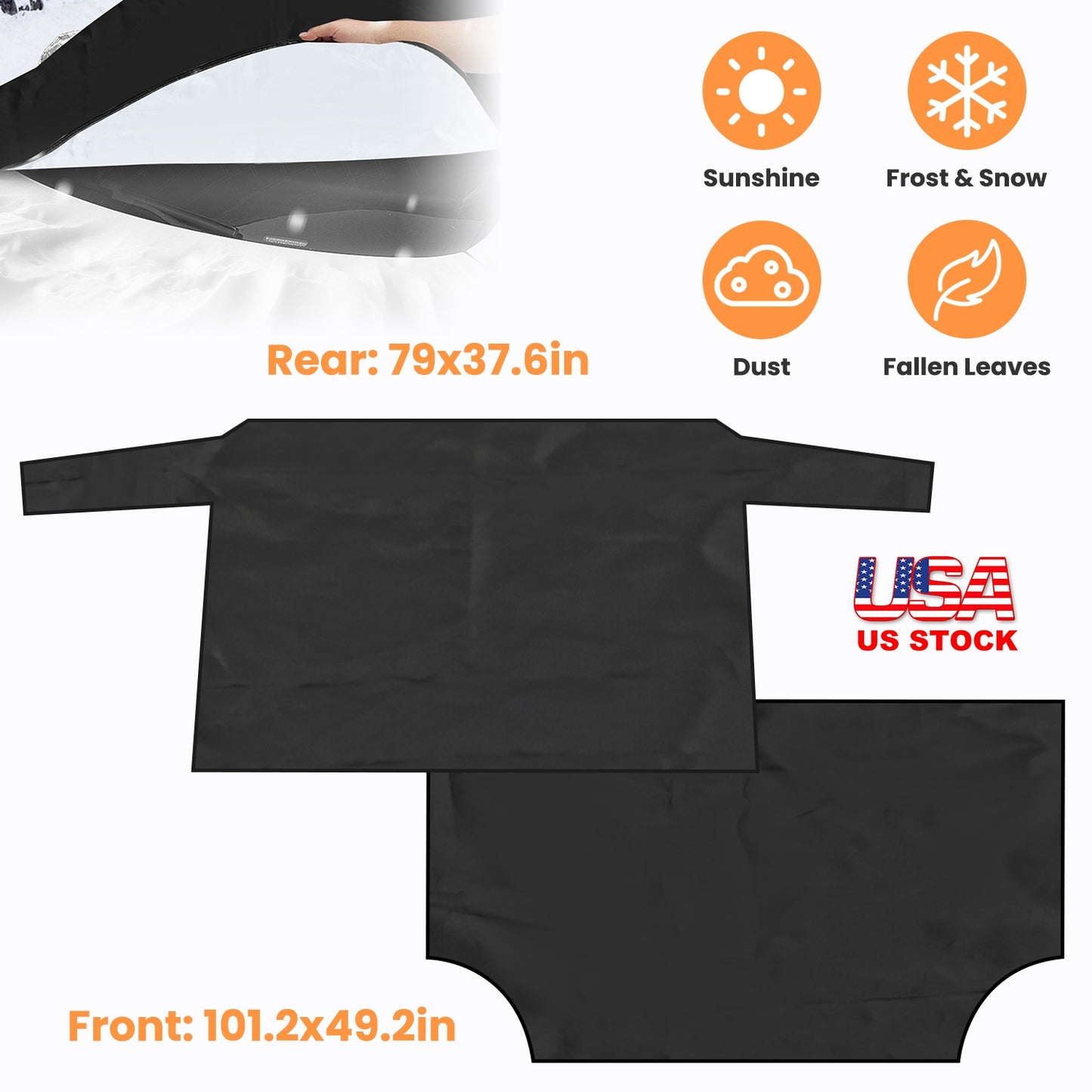 Magnetic Car Windshield Cover Set - Front & Rear All-Season