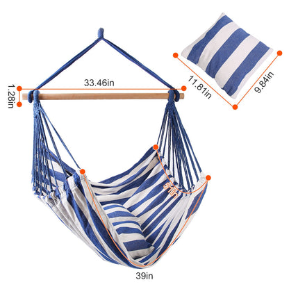 Hanging Hammock Chair with Pillows – 265 lbs Capacity
