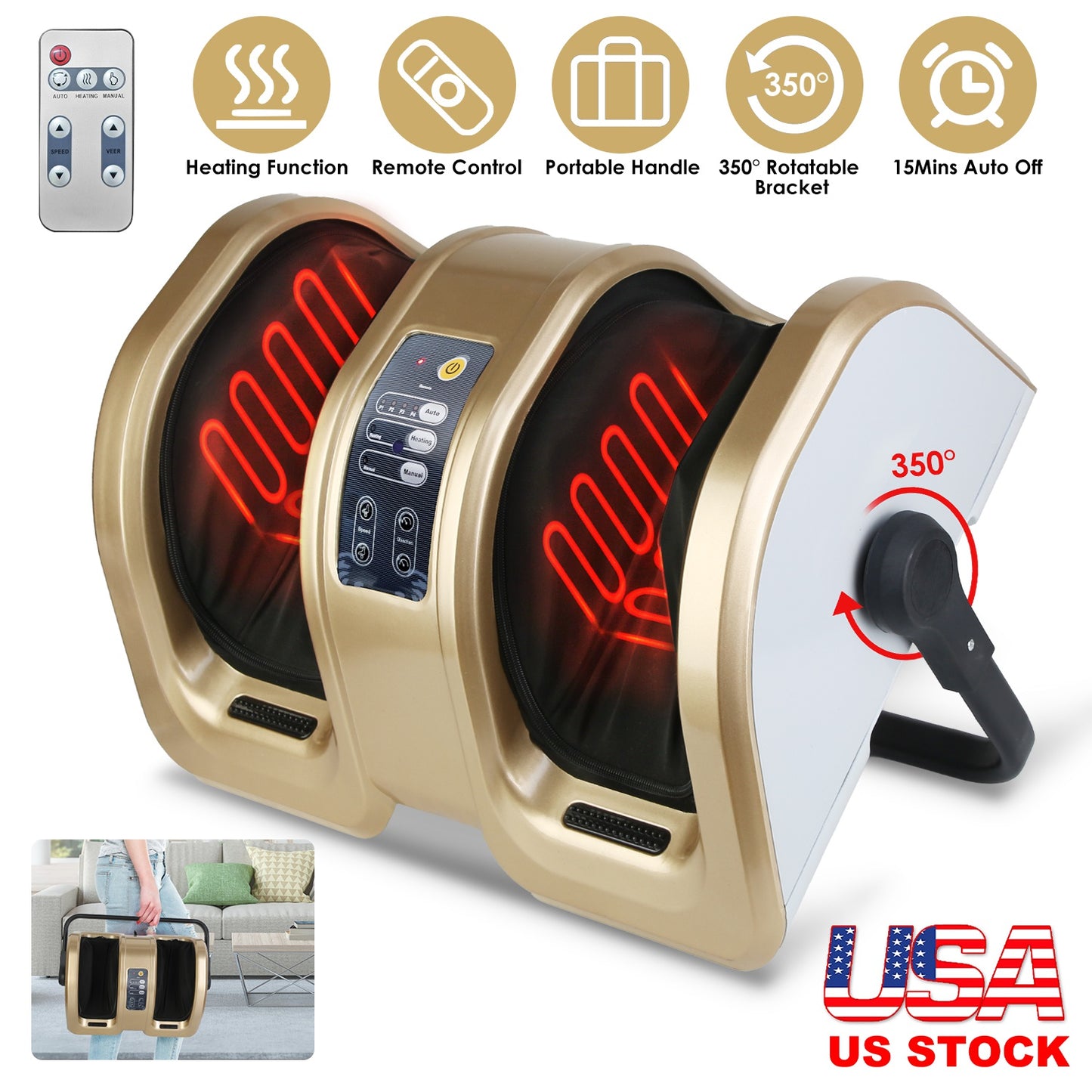 Shiatsu Foot Massager with Heating and Auto Modes