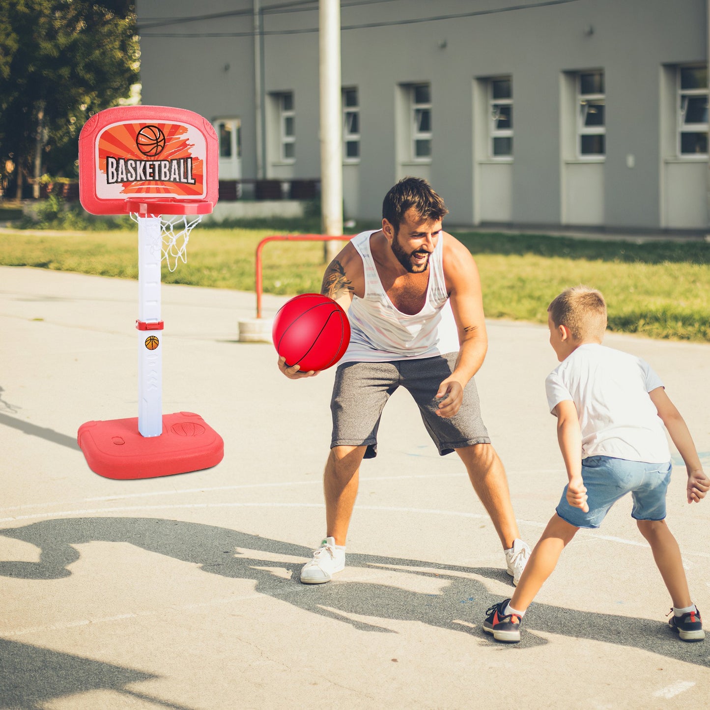 Poolside Basketball Hoop Set with Adjustable Height