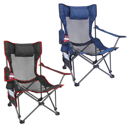 Foldable Camping Chair with Reclining Backrest - 330 LBS Capacity