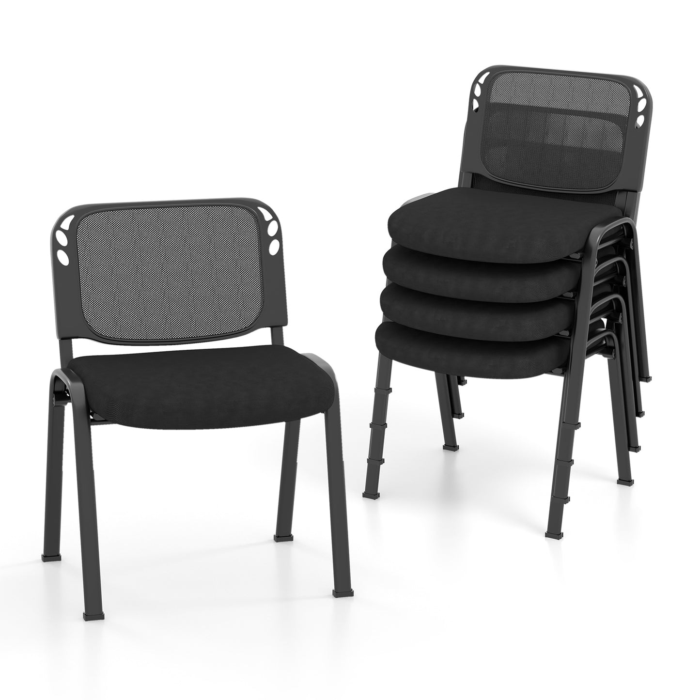 Stackable Conference Chairs with Mesh Back, Set of 5