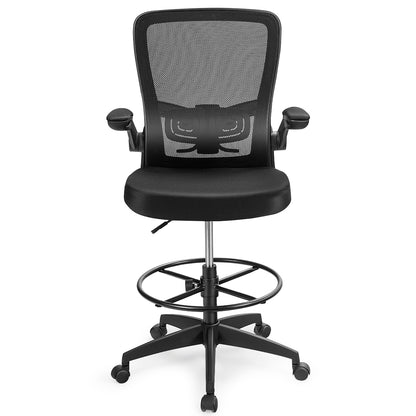 Drafting Chair with Flip-Up Arms and Adjustable Height