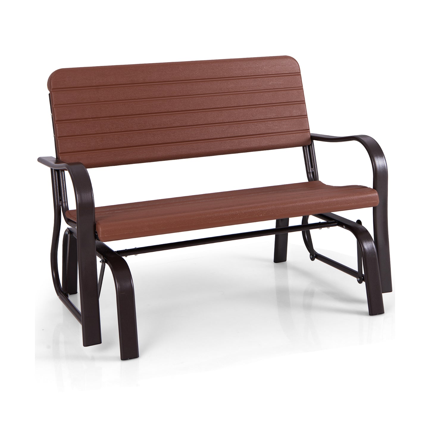 2-Seat Porch Glider with HDPE Back and Steel Frame