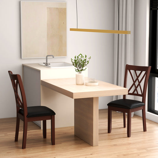 Dining Chairs with Padded Seat and Backrest, Set of 2
