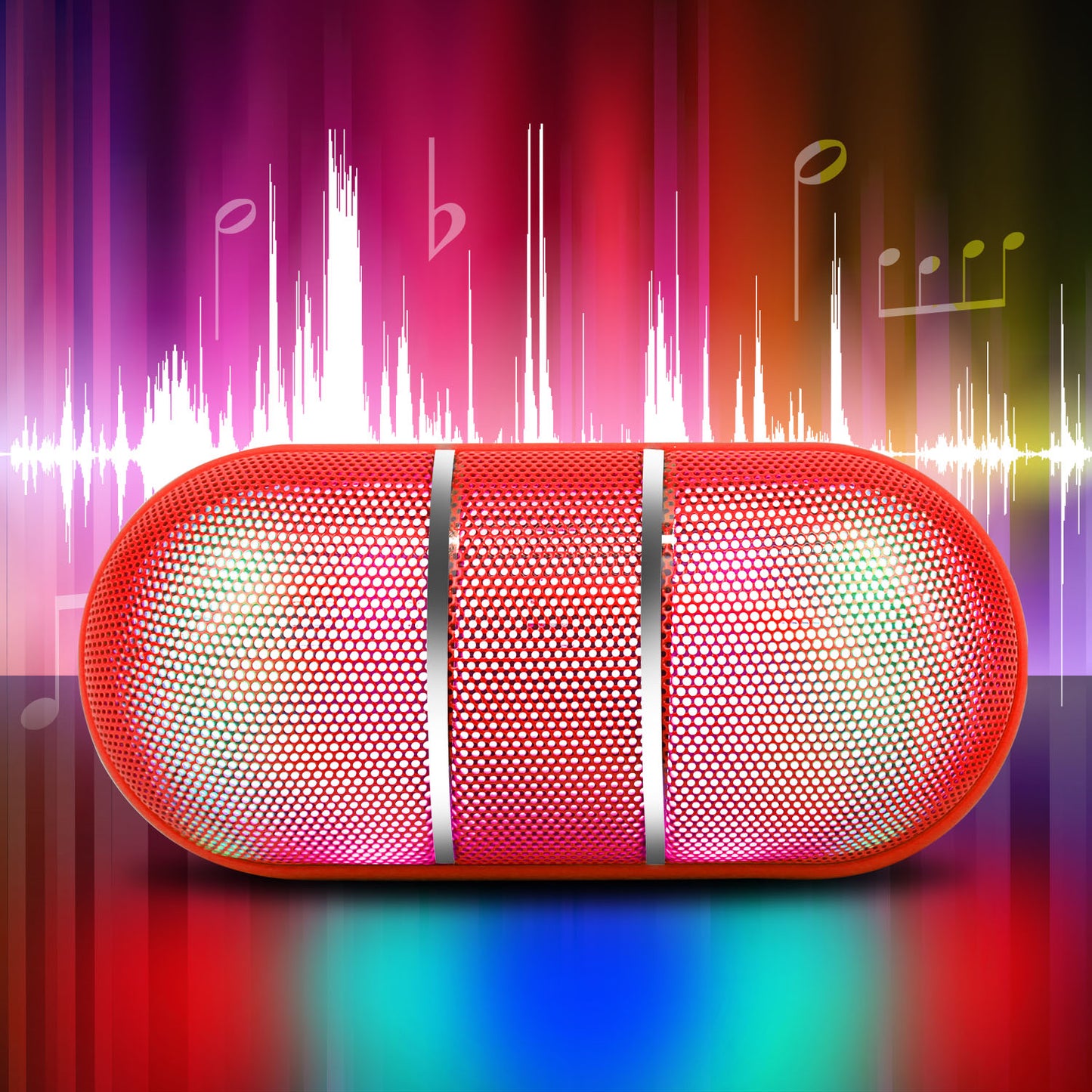 Portable Wireless Speaker with Rainbow LED Lights