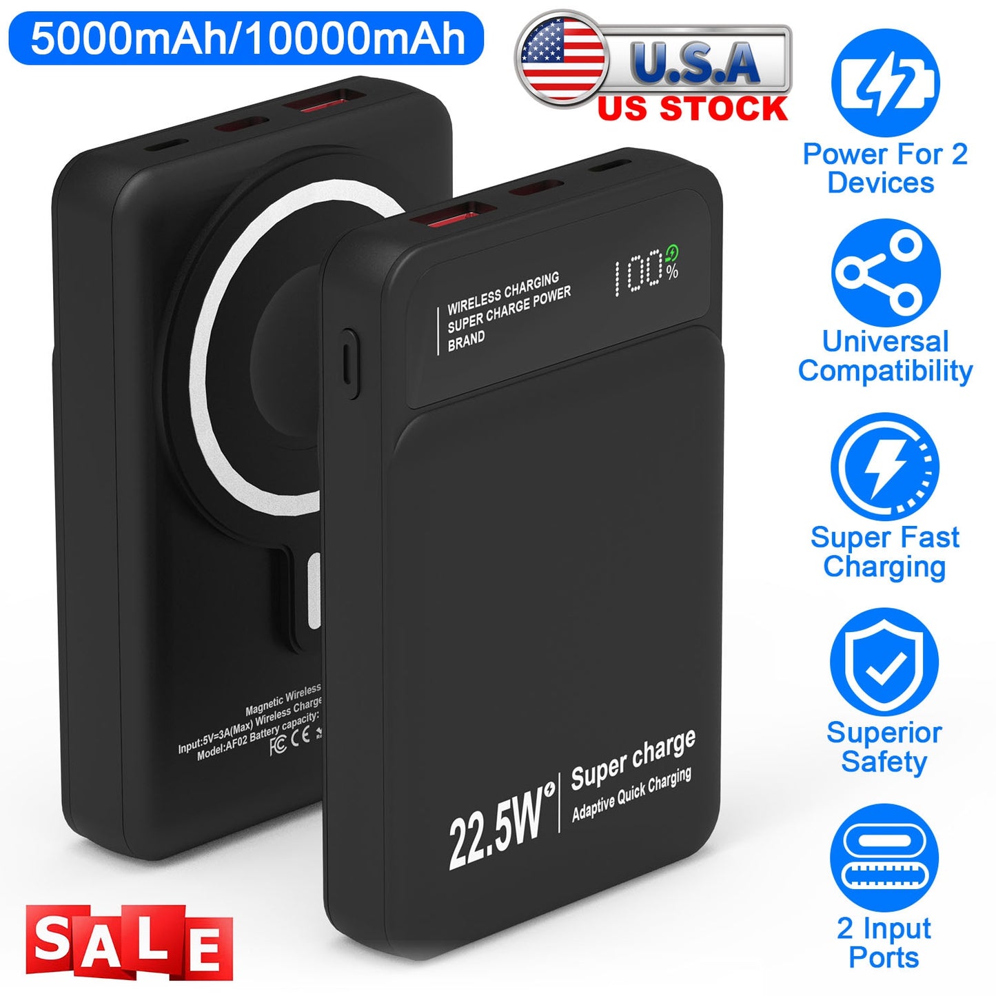 MagSafe 3-in-1 Wireless Power Bank with 22.5W Fast Charging