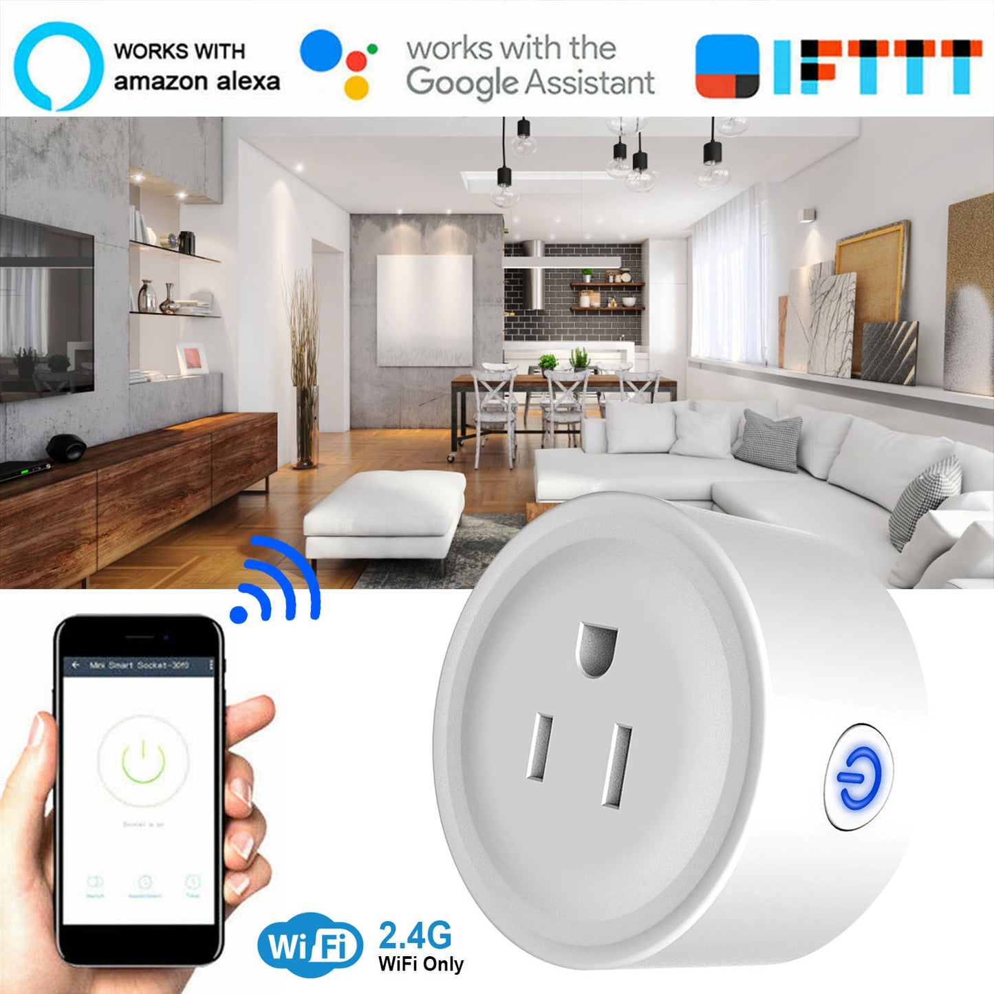 Smart Plug with WiFi and Voice Control for Alexa & Google
