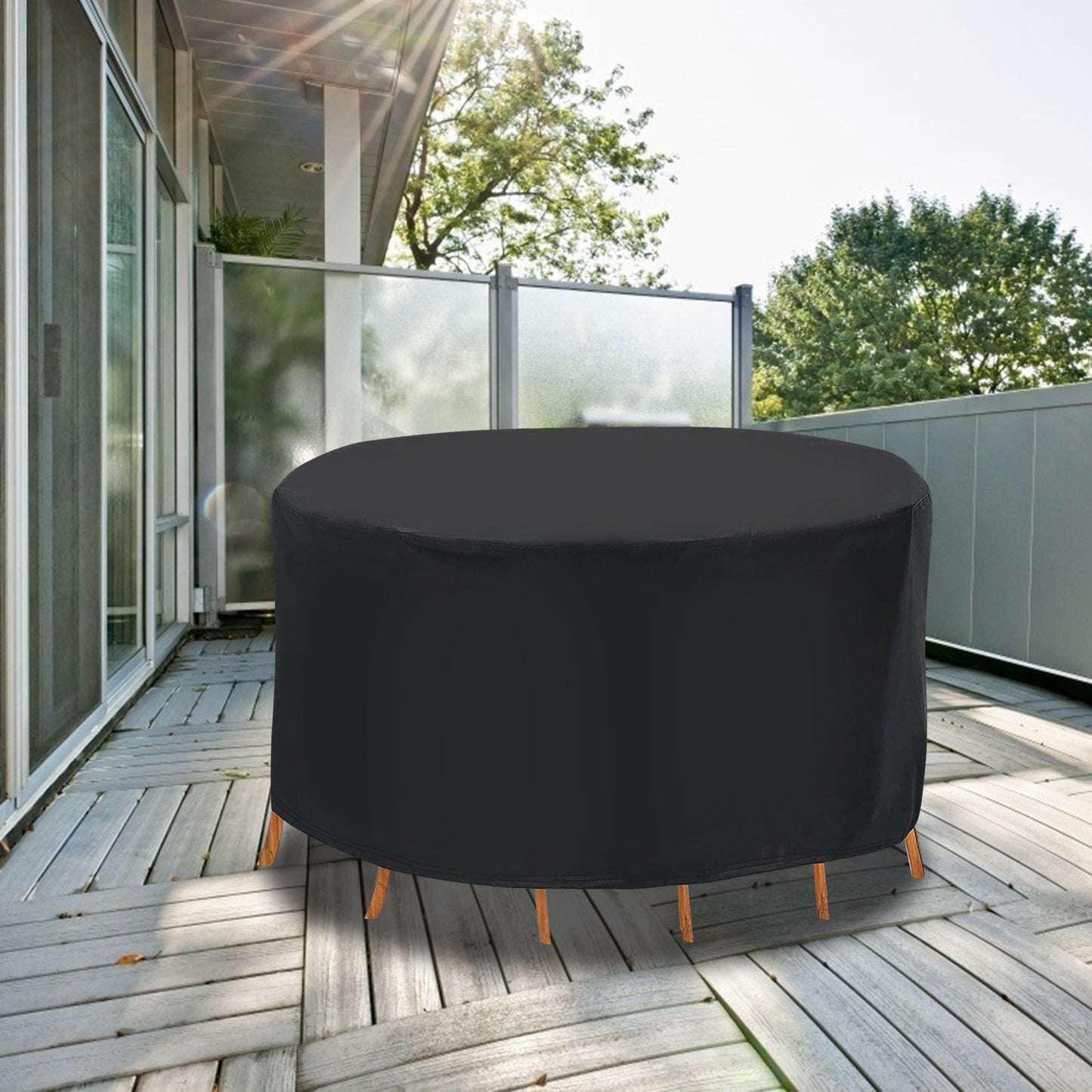 Round Patio Furniture Cover 73x43in - UV & Water Resistant