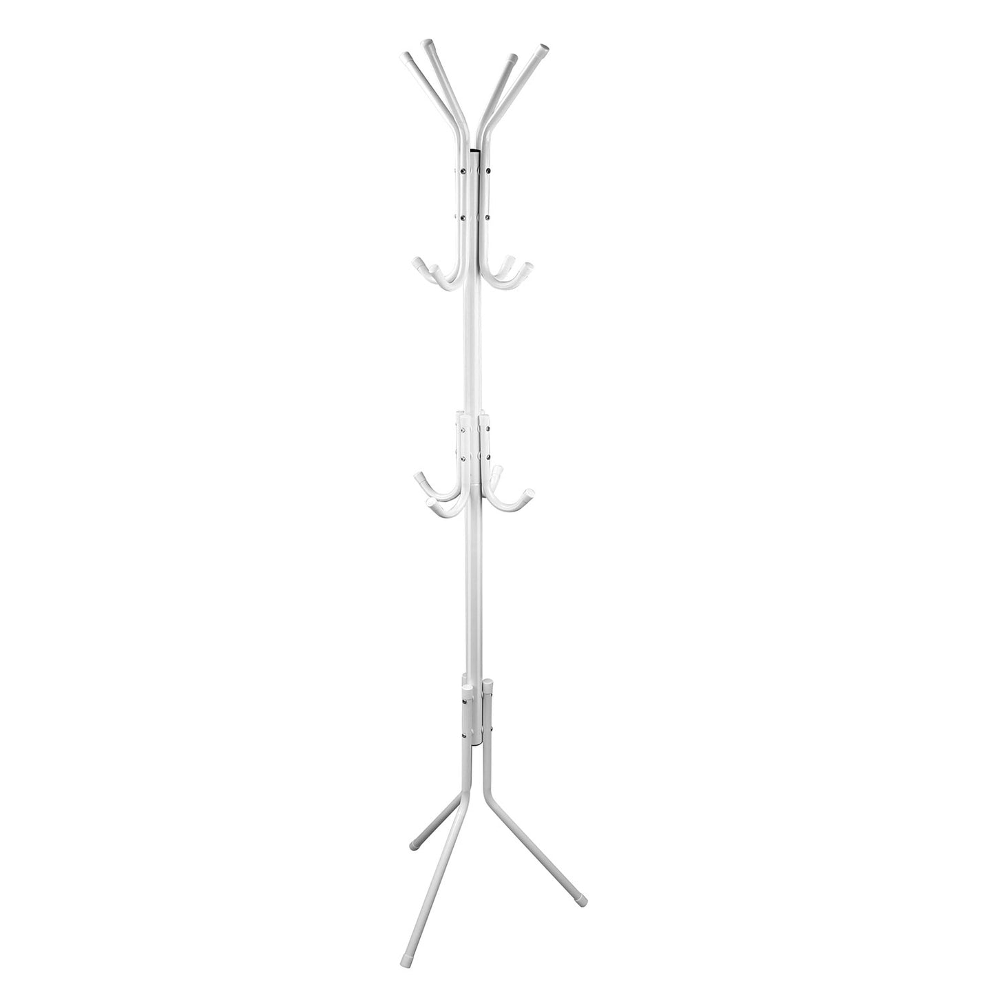 Standing Coat Rack with 8 Hooks - 3 Tier Metal Organizer