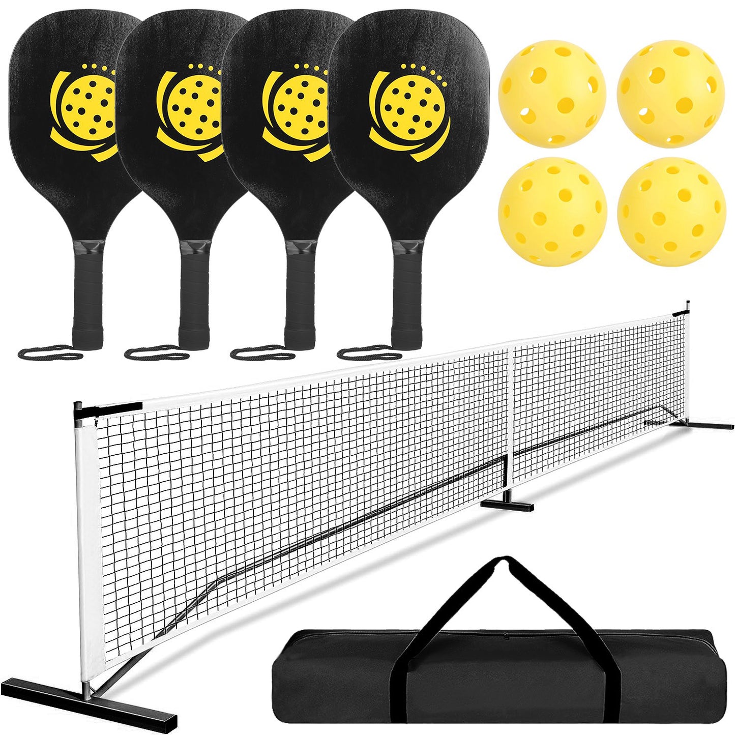 Pickleball Net Set 22ft Regulation with Paddles & Balls