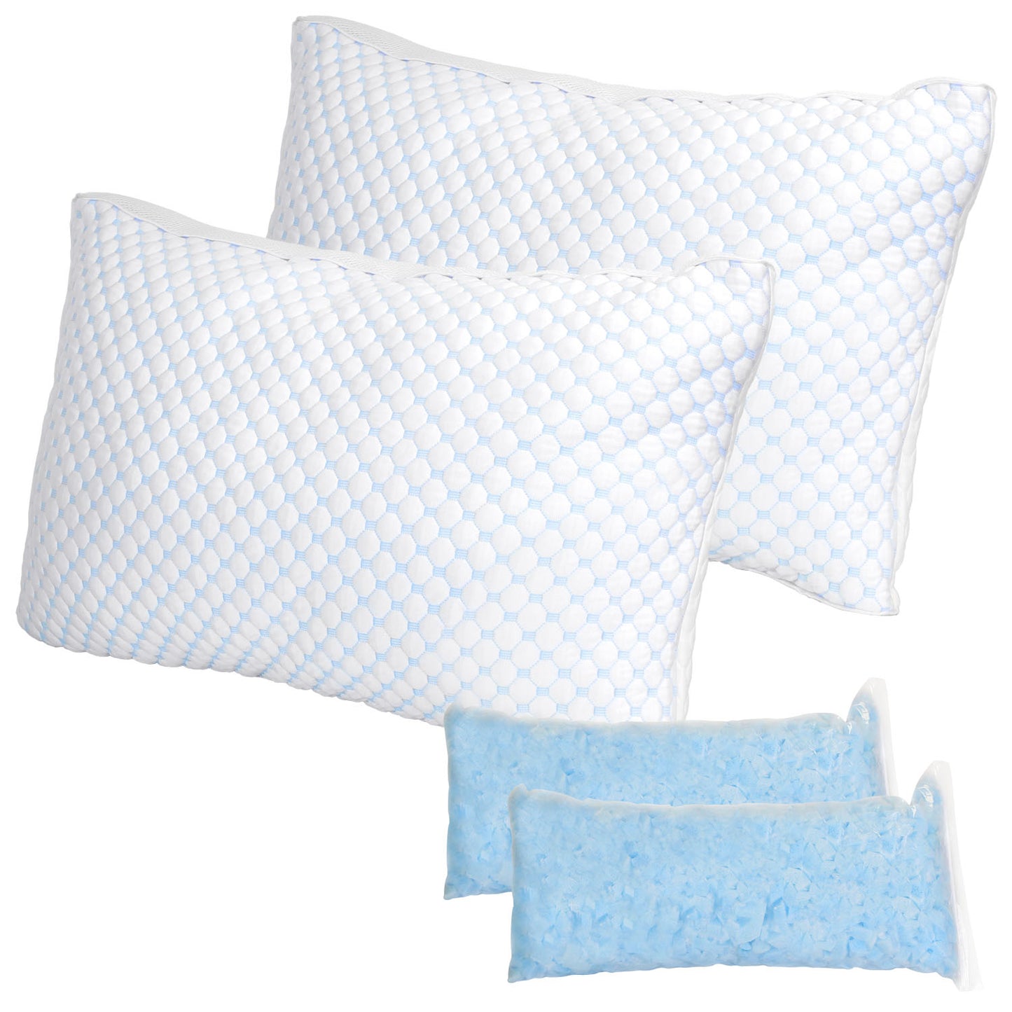 Adjustable Shredded Memory Foam Pillow with Cooling Cover