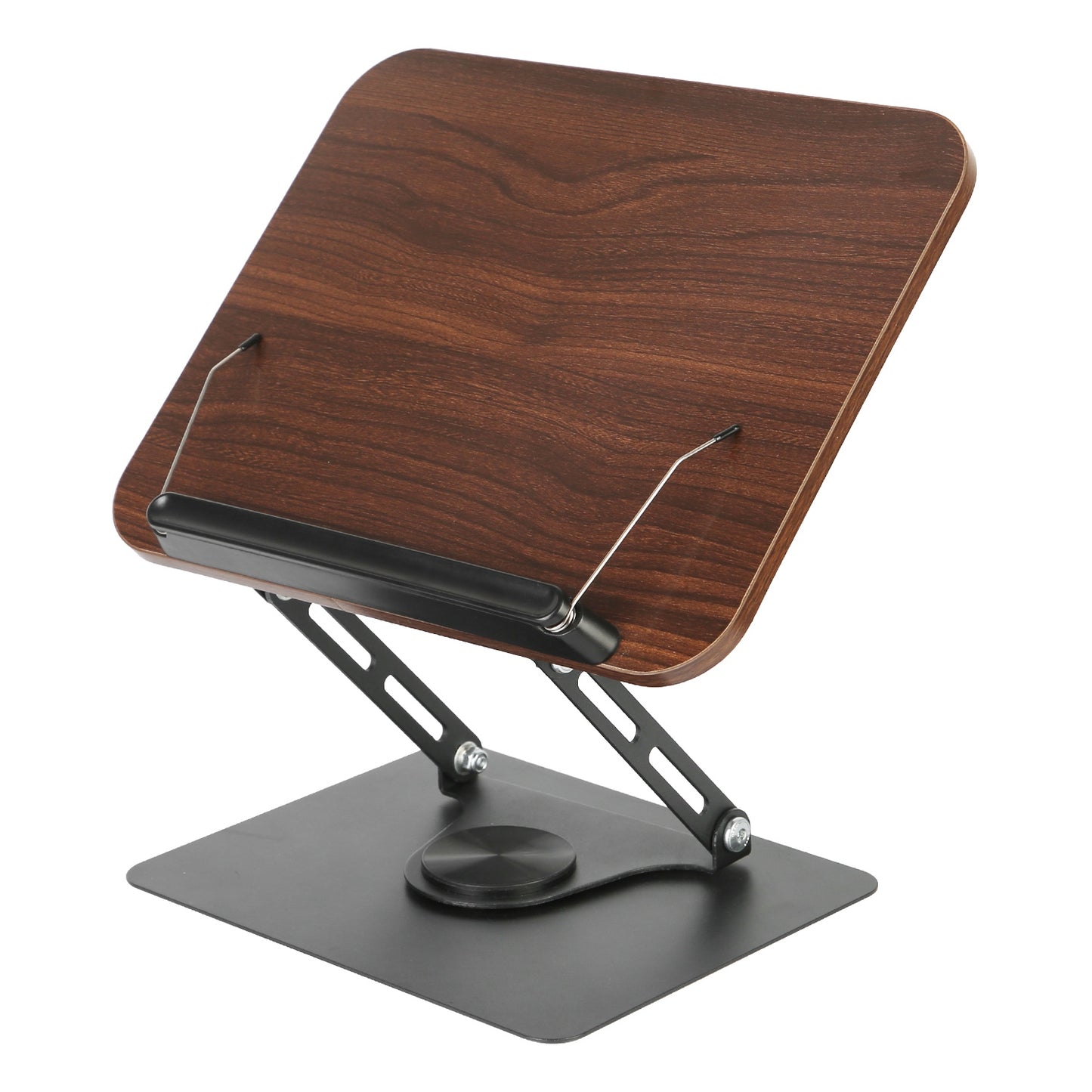 Adjustable Book Stand with 360° Rotatable Base & Paper Clips