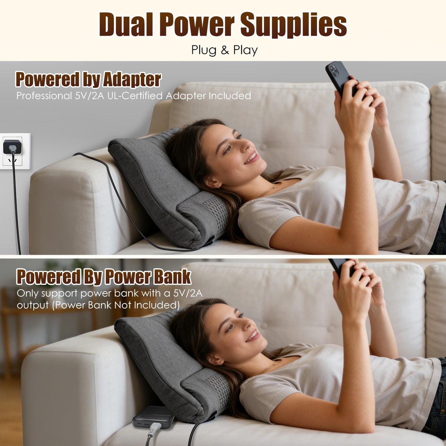 Neck Massager Pillow with Heat & Vibration Memory Foam