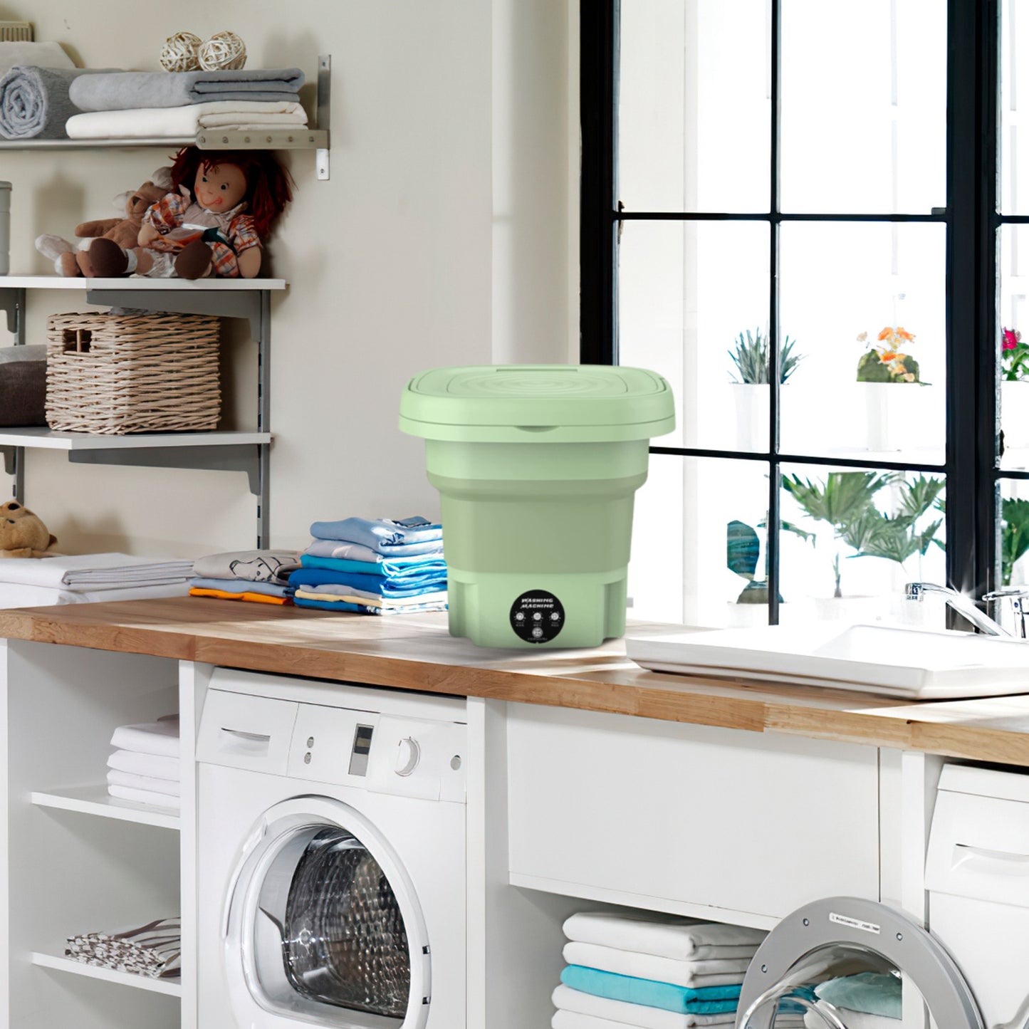 Portable Foldable Washing Machine 8L with 3 Wash Modes