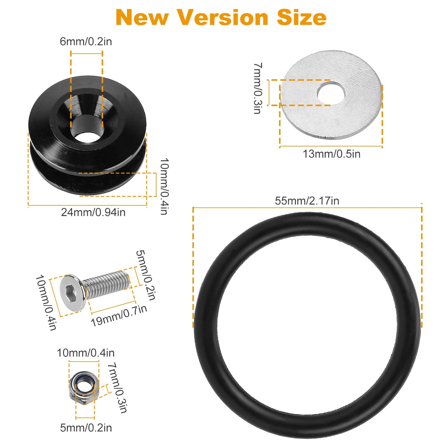 Quick Release Bumper Fasteners Kit - 5 Set Aluminum Alloy