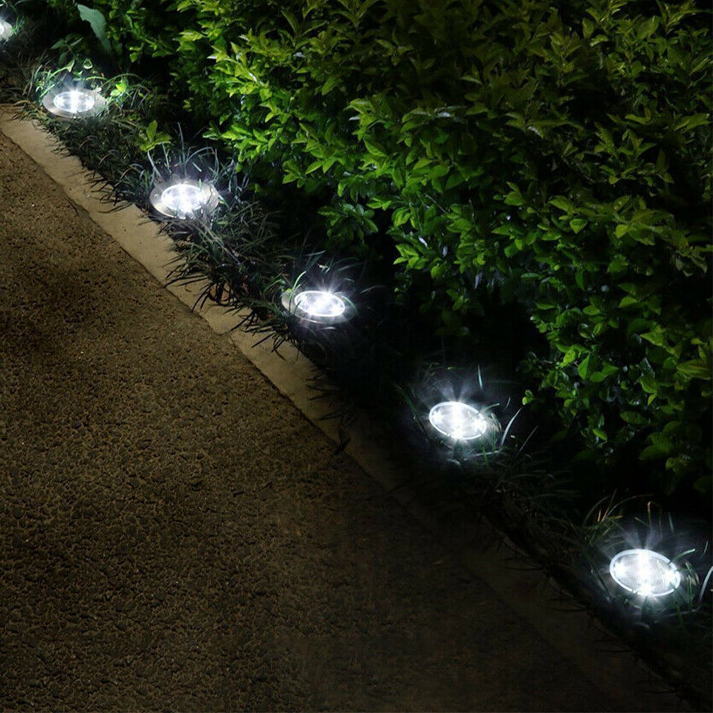 Solar Ground Lights 4-Pack Waterproof LED Pathway Lights