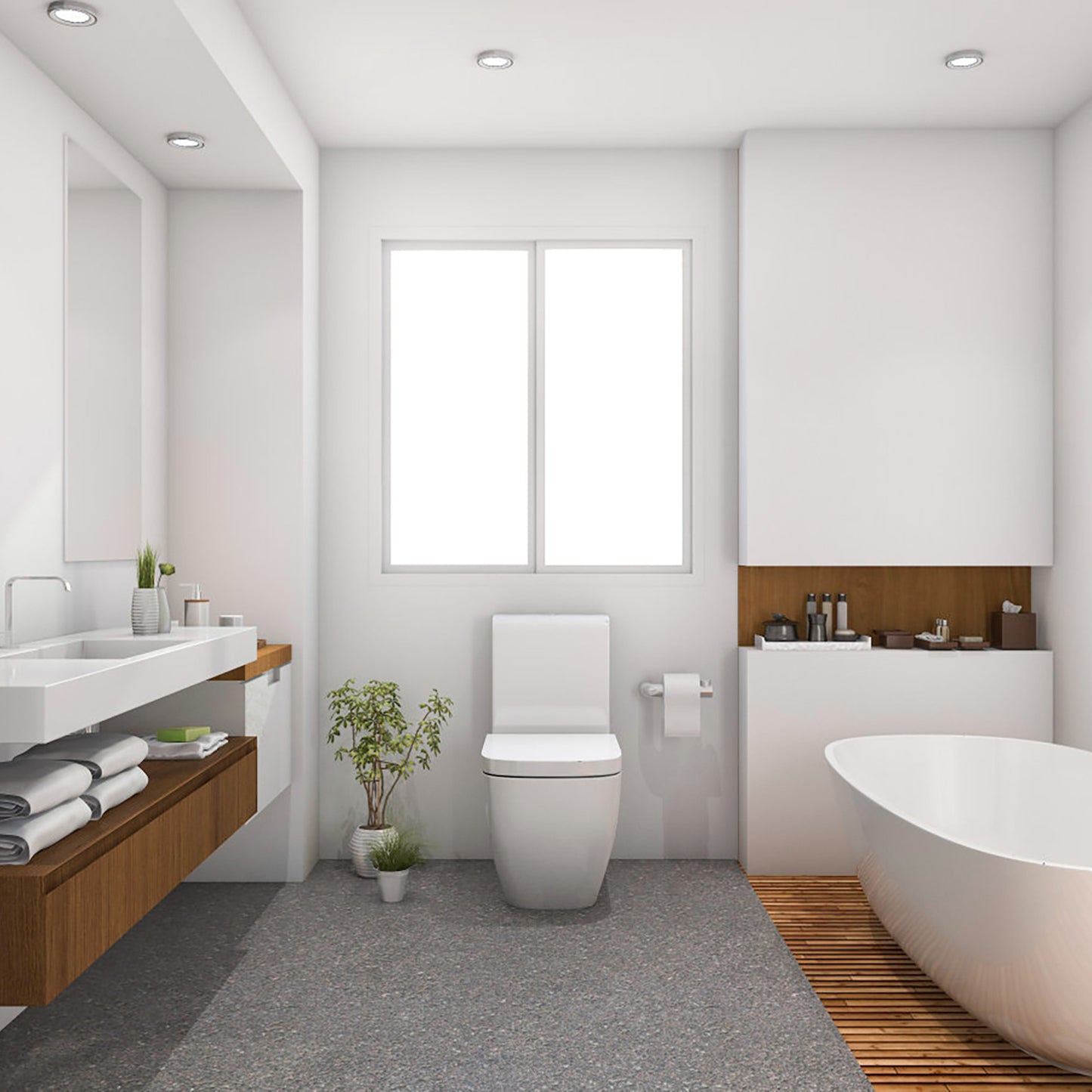 Square Toilet Seat with Quiet-Close and Quick-Release