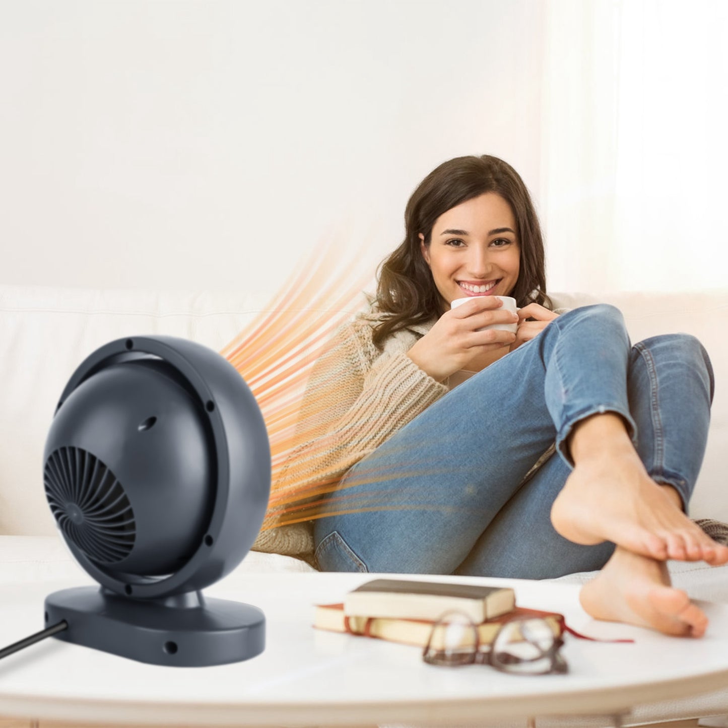 380W Portable Space Heater with 30° Tilt & Fast Heating