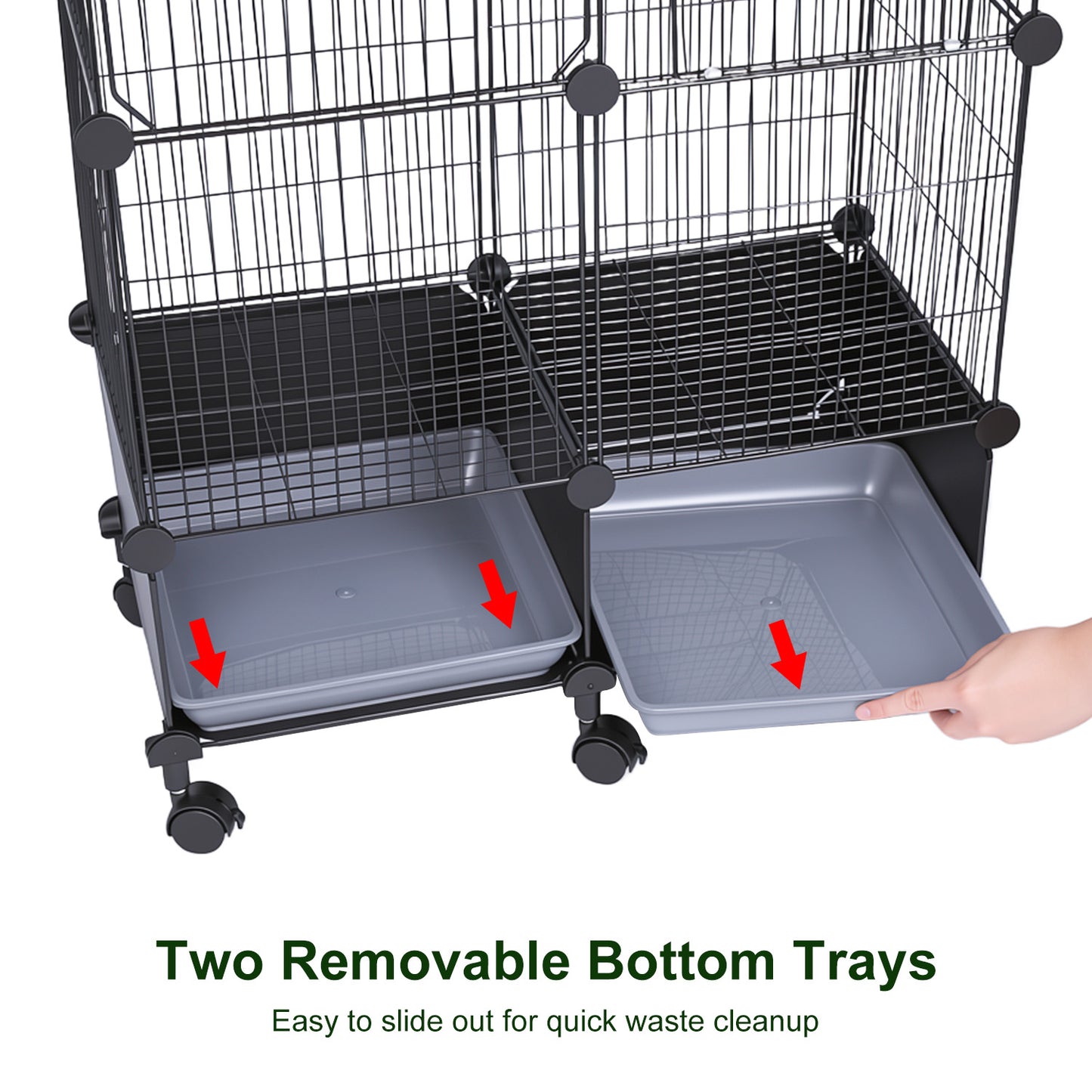 46in Bird Cage with Wooden Perches and Lockable Wheels