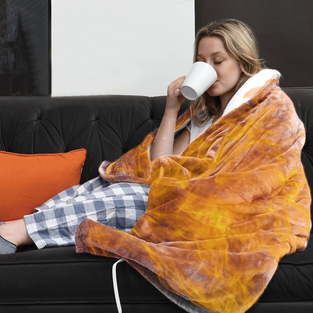 Electric Heated Throw Blanket with 6 Heat Settings, 59x50in