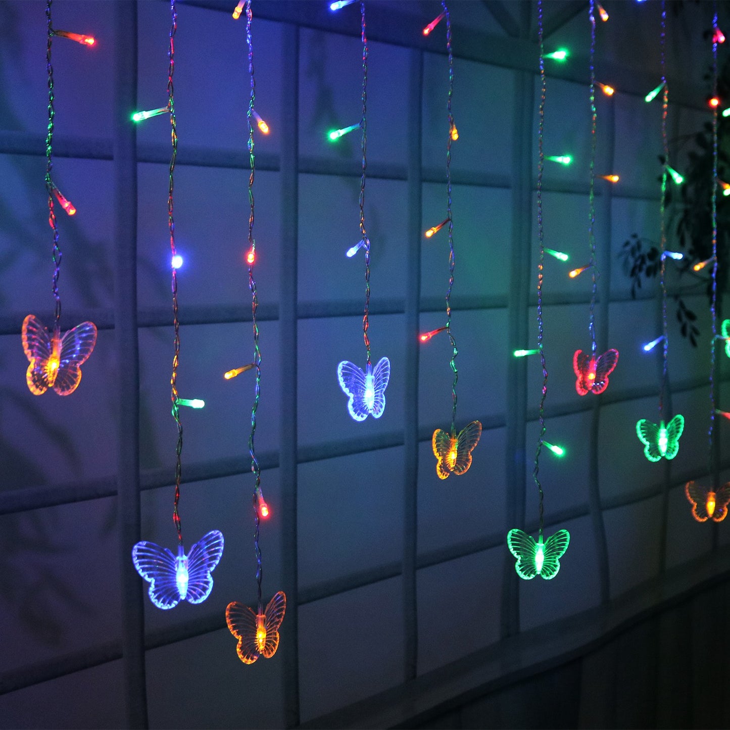 Butterfly Curtain String Lights with Remote - 96 LED, 11.5ft