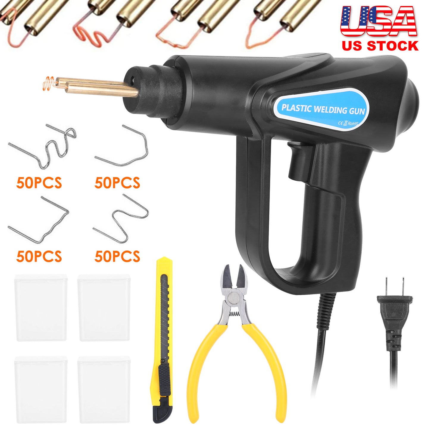 70W Plastic Welder Kit for Bumper Repair with 200 Staples