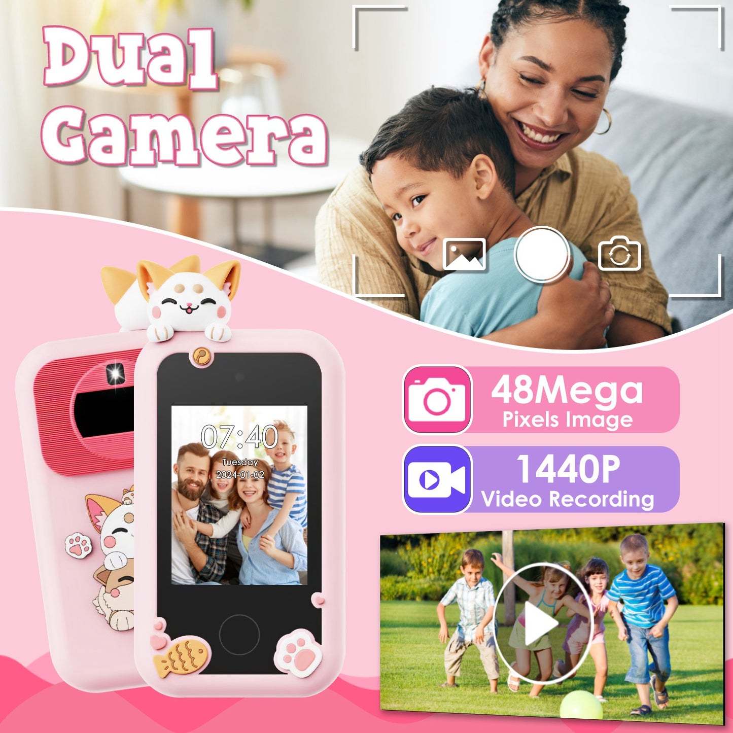 Kids Toy Smartphone with Dual Camera & 16 Educational Games
