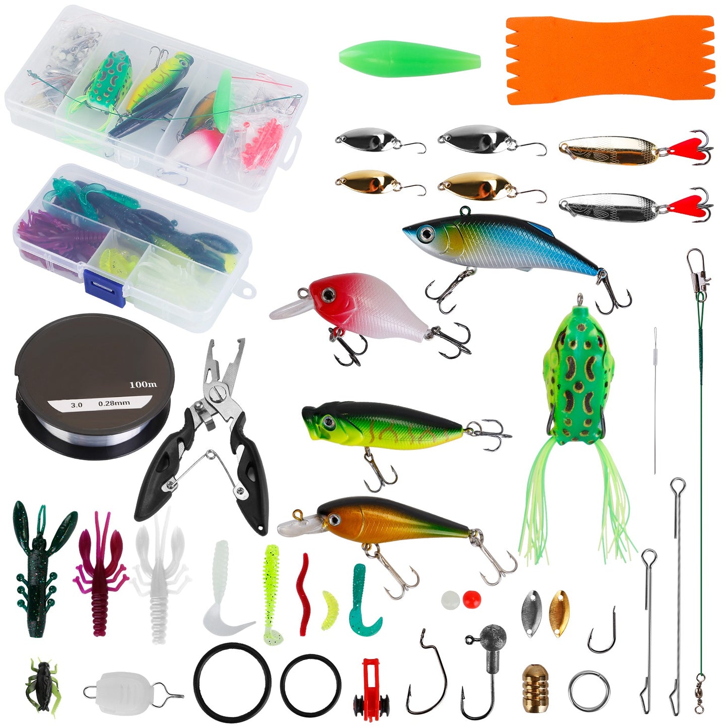 383-Piece Fishing Lure Tackle Kit with Storage Boxes