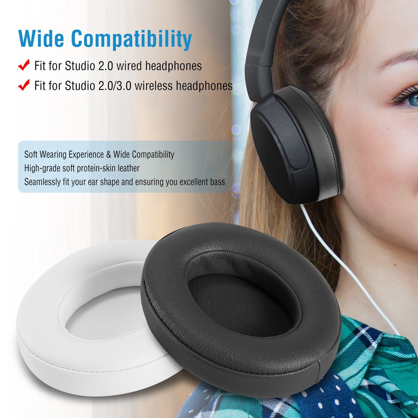 Replacement Ear Pads for Beats Studio 2.0/3.0 Headphones